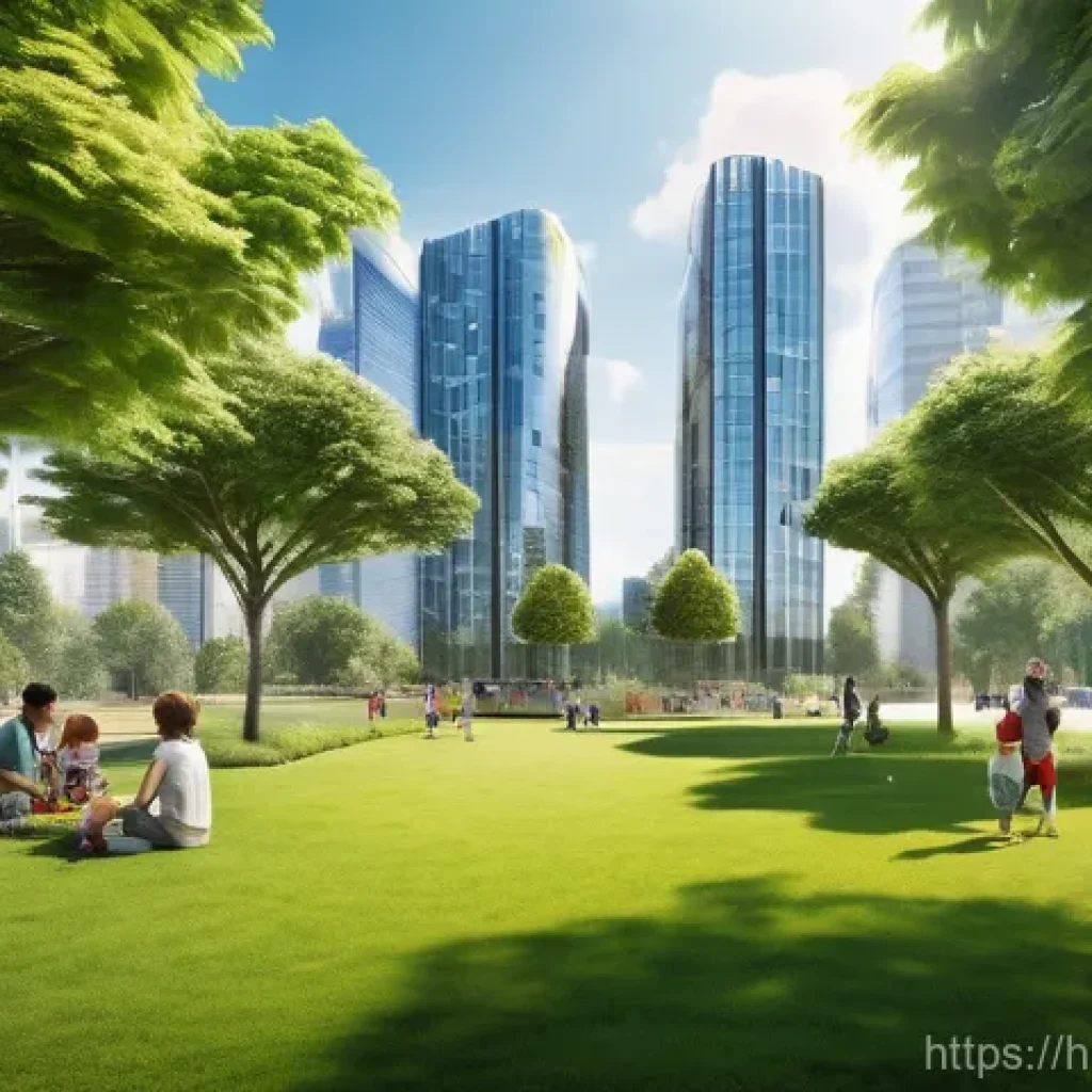 기후 변화 대응 기술 - Revitalized Cityscape with Advanced Carbon Capture**
A wide, optimistic shot of a futuristic, clean ...