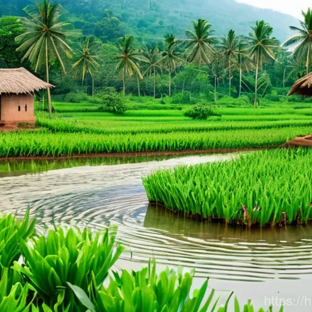 환경학을 위한 혁신적 연구 - **Prompt 1: Plant-Based Water Purification in an Indian Village**
    "A vibrant and serene scene de...